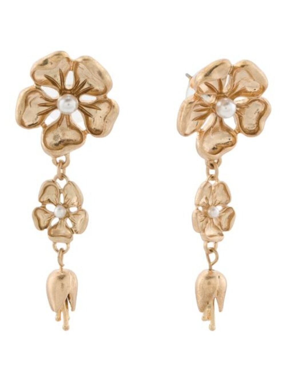 PATRICIA NASH Gold Flower Drop Earrings
